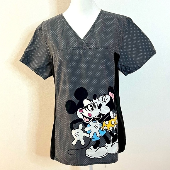 DISNEY Minnie & Mickey Scrub Top - Picture 1 of 4